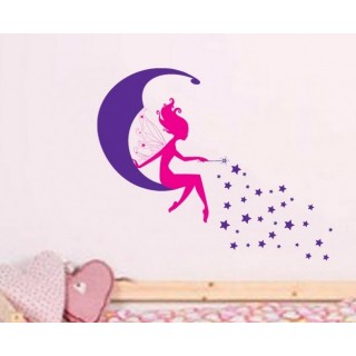 Moon, Fairy and Stars Wall Sticker